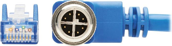 Produktbild Eaton M12 X-Code Cat6 1G UTP CMR-LP Ethernet Cable Right-Angle M12m/RJ45m IP68 PoE Blue 1m (UTP, CAT6, 1 m)