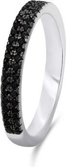 Immagine prodotto Brilio Argento - Anello in argento con zirconi neri RI058W - Circuito: 58 mm (58)