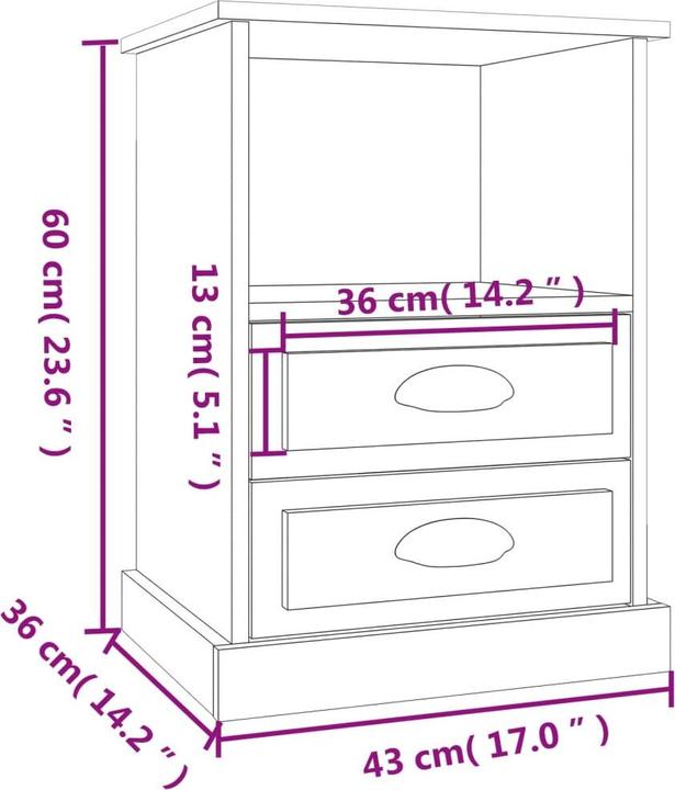 Immagine prodotto vidaXL Nachttisch (43 x 36 x 60 cm)