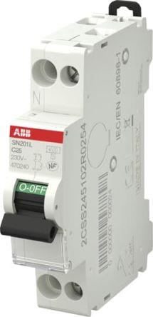 ABB SN201 MCB, 1P+N, 25A Curve C, 230V AC, 4.5 kA