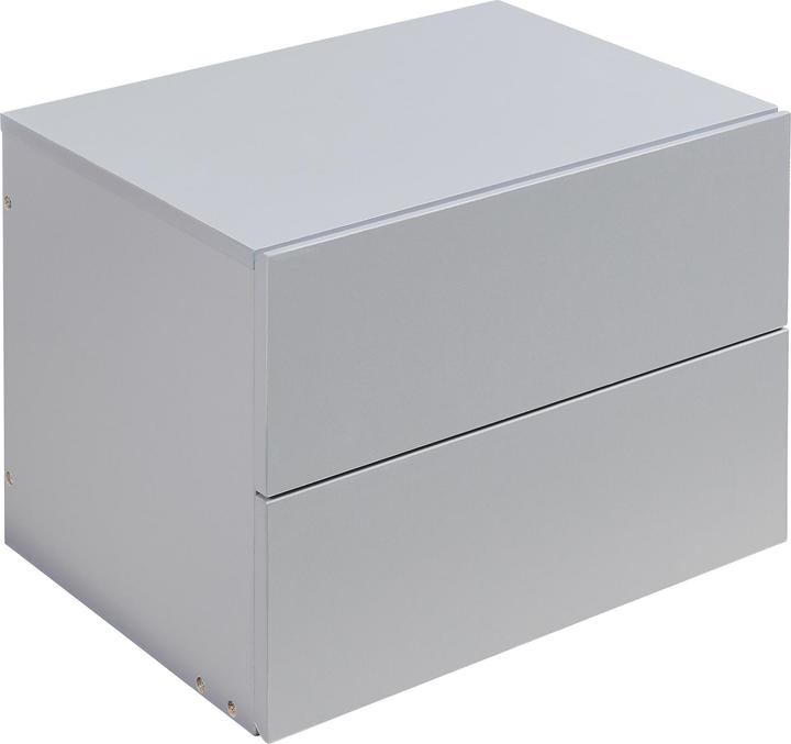 En.Casa Nachttisch hängend Ampfing mit 2 Schubladen Hellgrau (40 x 29 x 30 cm)