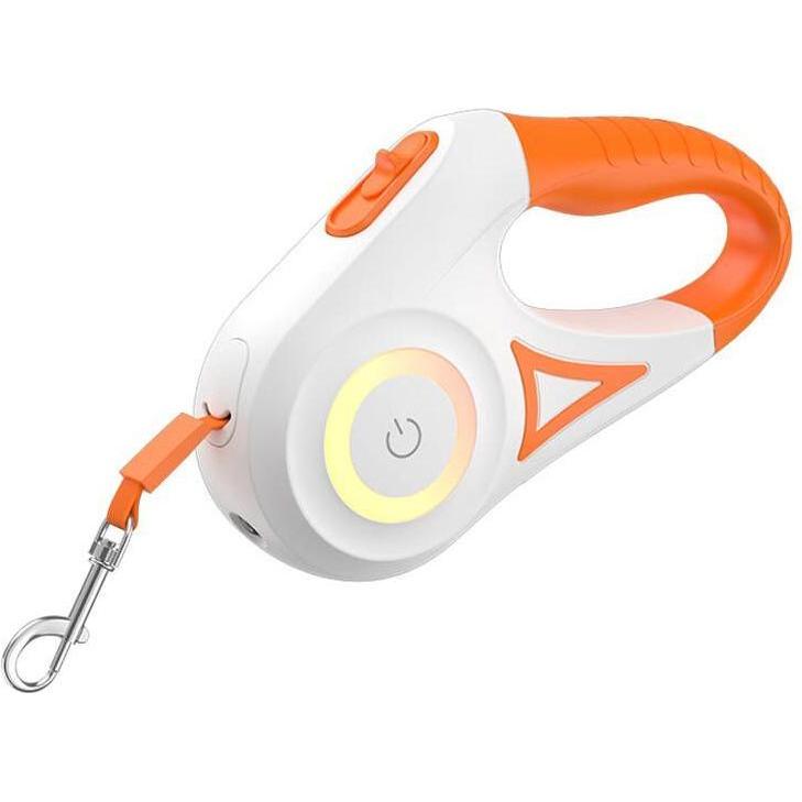 Rojeco Smycz automatyczna LED 5m (pomarańczowo-biała) (Cane, Generale), Collare + Guinzaglio