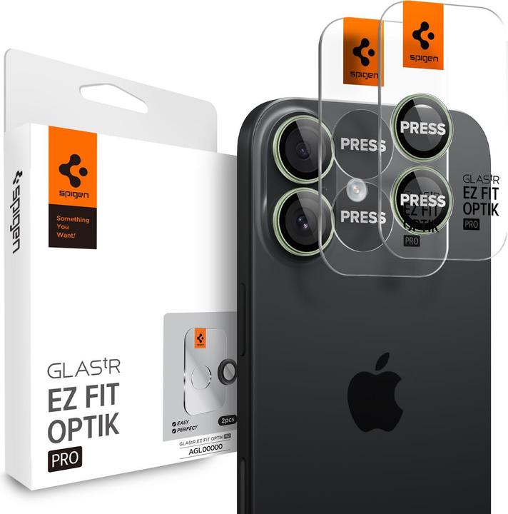 Immagine prodotto Spigen Glass tR EZ Fit Optik Pro 2 Pack (2 Pezzo/i, Apple iPhone 16 Plus, Apple iPhone 17, Apple iPhone 16)
