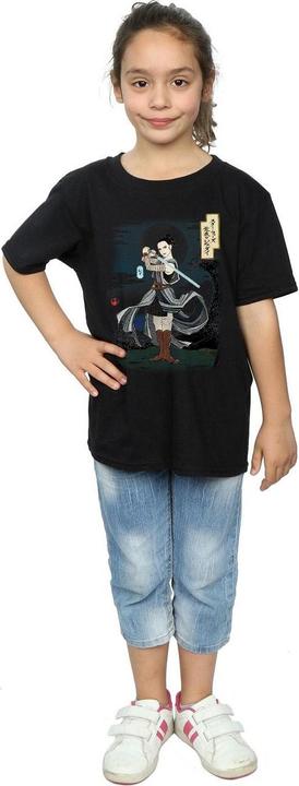 Actual product image Star Wars Girls The Last Jedi Japanese Rey Cotton T-Shirt (128)