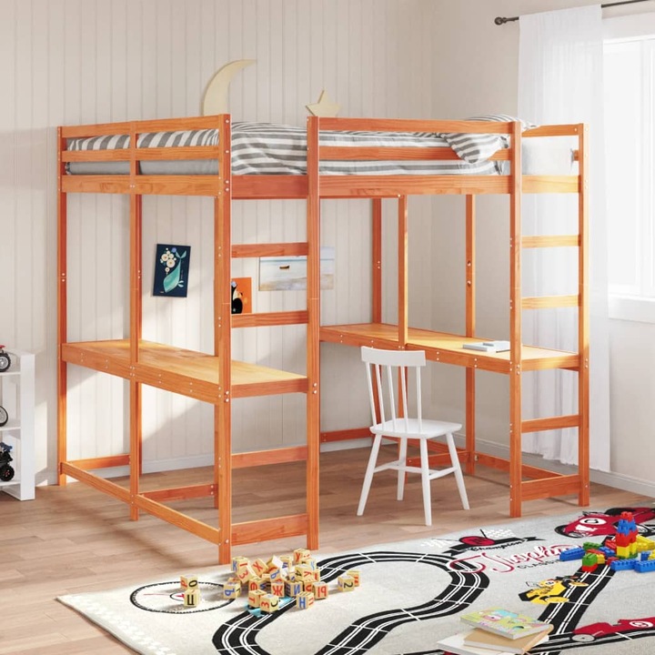 Produktbild VidaXL Hochbett mit Schreibtisch & Leiter (180 x 200 cm)