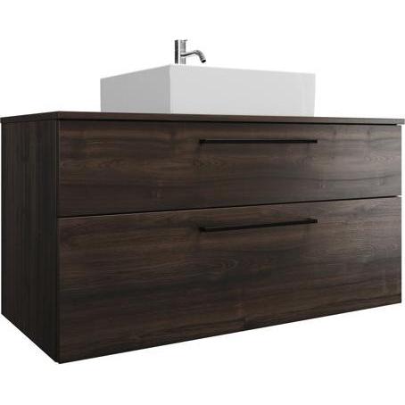 burgbad, Badmöbelset, Eqio Keramik-Aufsatzwaschtisch, quadratisch mittig, inklusive Waschtischunterschrank, Breite