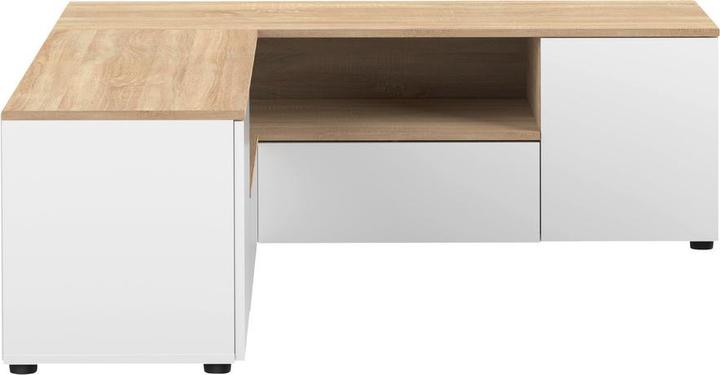 Immagine prodotto Temahome Porta TV angolare bianco e rovere (40 x 46 cm)
