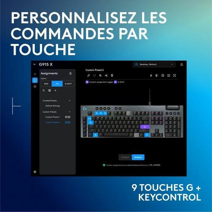 Image du produit Logitech G915 X WIRED G KB (FR, Filaire)