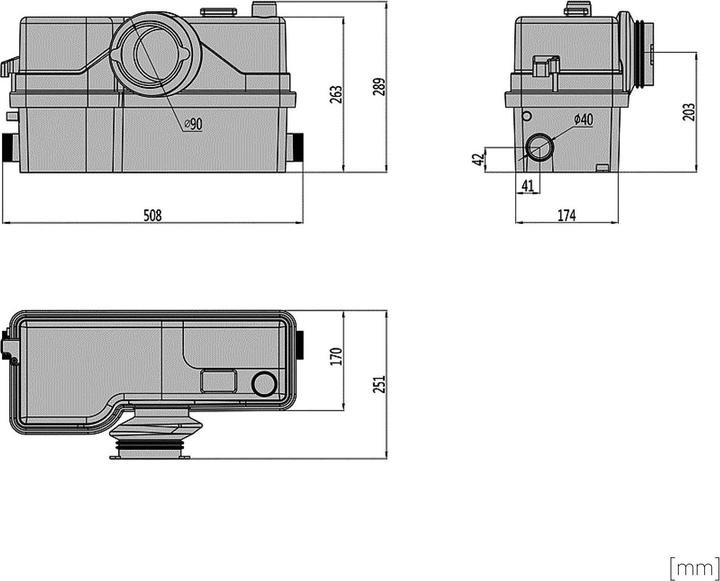 Produktbild XPOtool 4/2 Kleinhebeanlage 800W Häcksler Hebeanlage WC Schmutzwasser Fäkalien