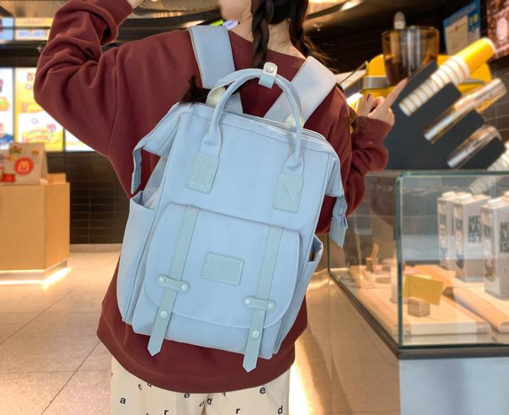 Produktbild Only-Bags.Store Ästhetische Tote Rucksack, Preppy Style College Schultasche, leichte Reise Laptop Daypack