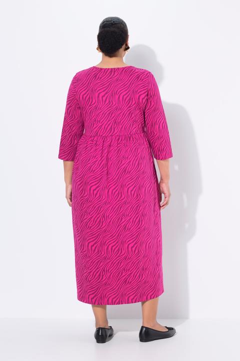 Produktbild Ulla Popken Jersey-Maxikleid, A-Linie, Tunika-Ausschnitt, 3/4-Arm (54)