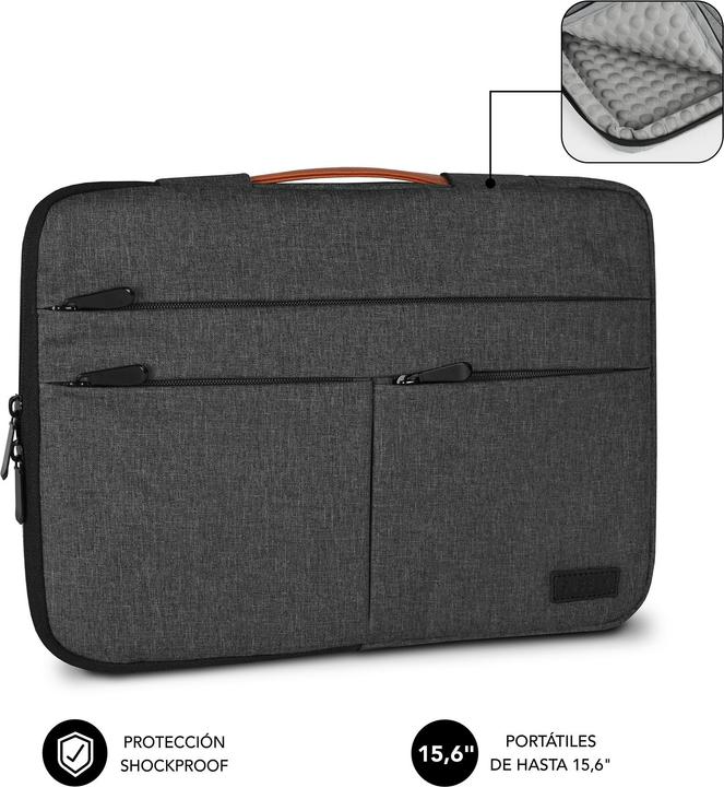 Actual product image Subblim FUNDA PORTATIL AIR PADDING 360 SLEEVE 15,6" DARK GREY (15.60", Universal)