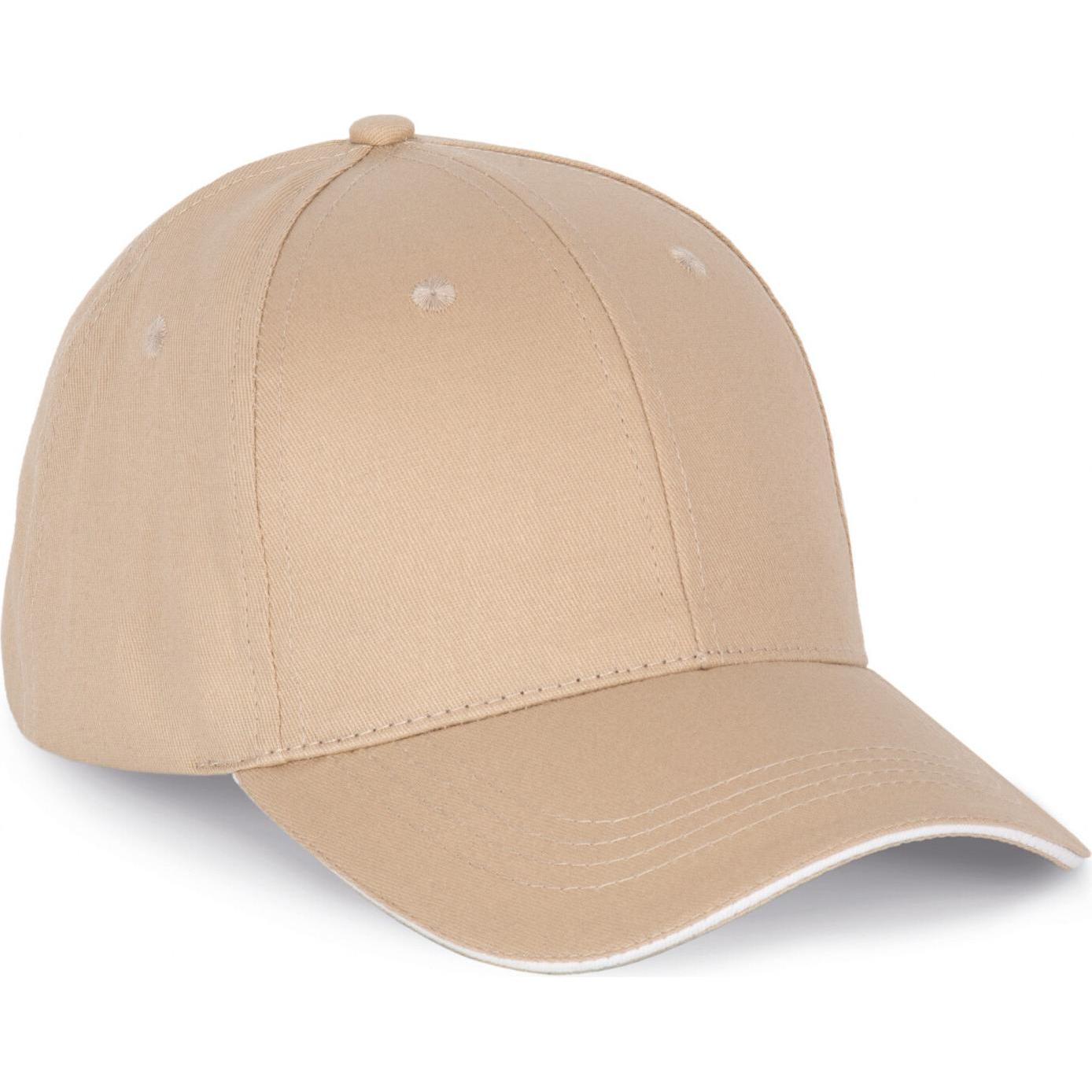 Thumbnail - K-up, Cap, Kontrastreiche Sandwich-Kappe - 6 Panels, Beige, (One Size)