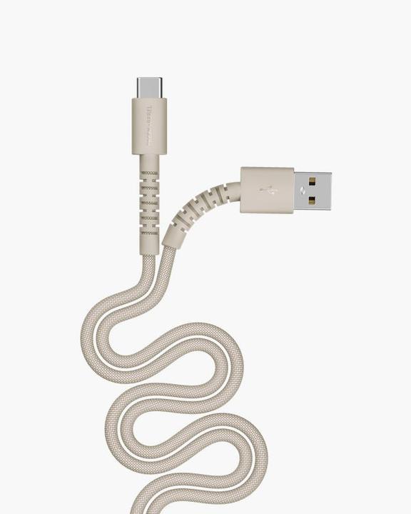 Image du produit Fresh'N Rebel Fresh 'n Rebel USB-A zu USB-C silikon geflochtenes Kabel"FlexWave" 2m, Silky Sand (2 m, 18 W)