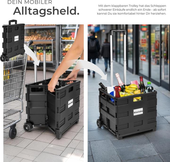 Image du produit tectake Chariot de Courses à Roulettes