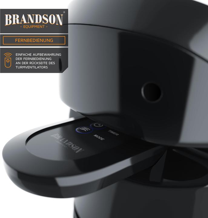 Produktbild Brandson Turmventilator, Fernbedienung, Oszillation, Timer, 60W, Säulenventilator 86cm, schwarz, schwarz (47 dB)