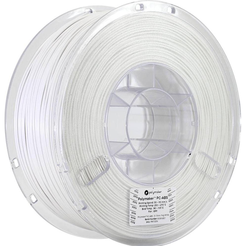 Polymaker PC-ABS White 1.75mm 1kg (ABS, 1.75 mm, 1000 g, Weiss), 3D Filament, Weiss