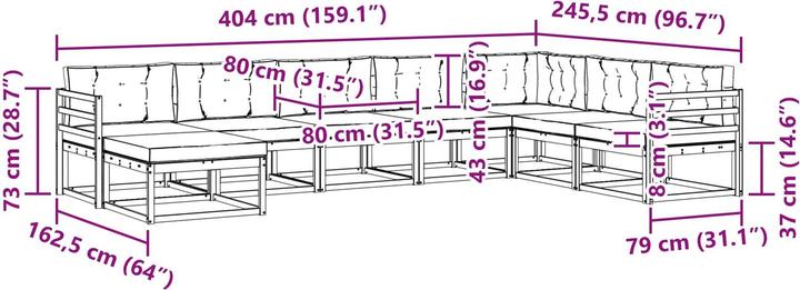Produktbild vidaXL Outdoor-Sofa