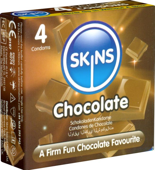 Produktbild Skins Chocolate» 4 Kondome mit süssem Schokoladen-Aroma (4 Stk.)