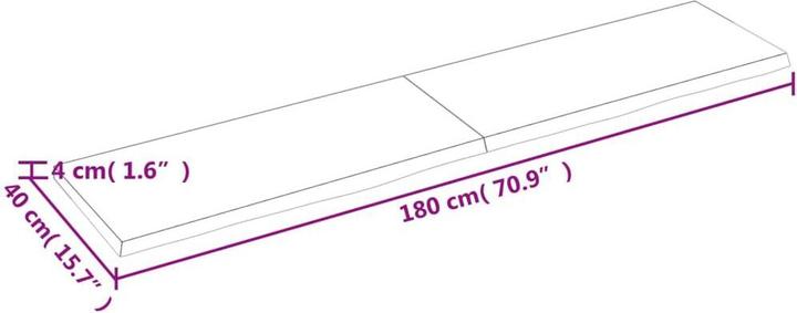 Actual product image vidaXL Oak Nature (180 x 40 x 4 cm)