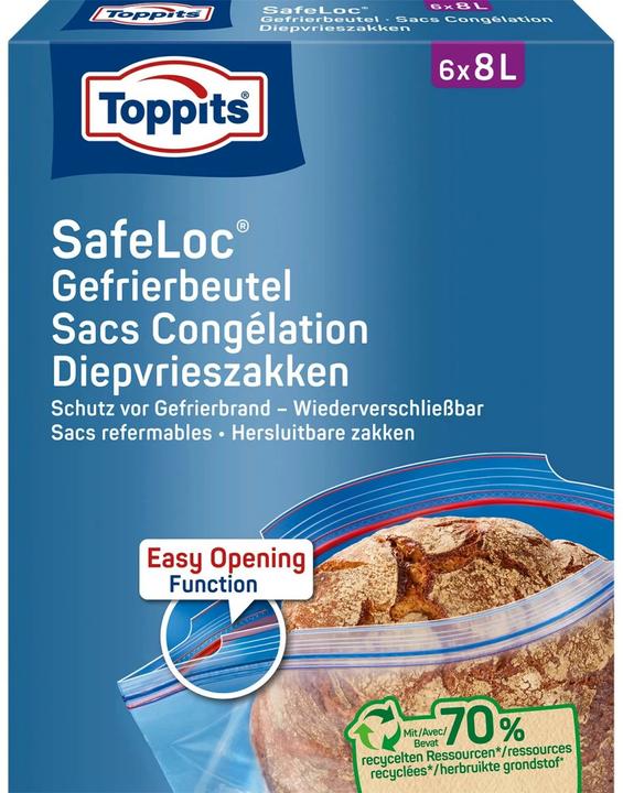 Toppits Doppelverschluss Gefrierbeutel (6 x)