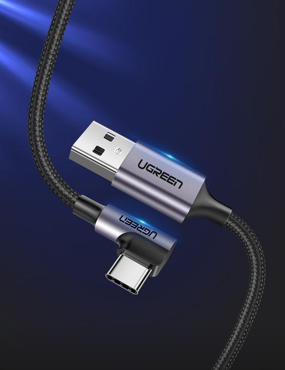 Productafbeelding Ugreen USB-C Haaks naar USB-A 2.0 A 3A Datakabel (2 m, USB 2.0, 18 W)