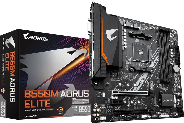 Actual product image Gigabyte B550 AORUS ELITE (AM4, AMD B550, mATX)