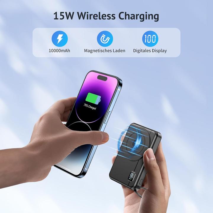 Image du produit Muctsda Magsafe Powerbank für iPhone 12er- bis 16er-Serie (10000 mAh, 22.50 W)