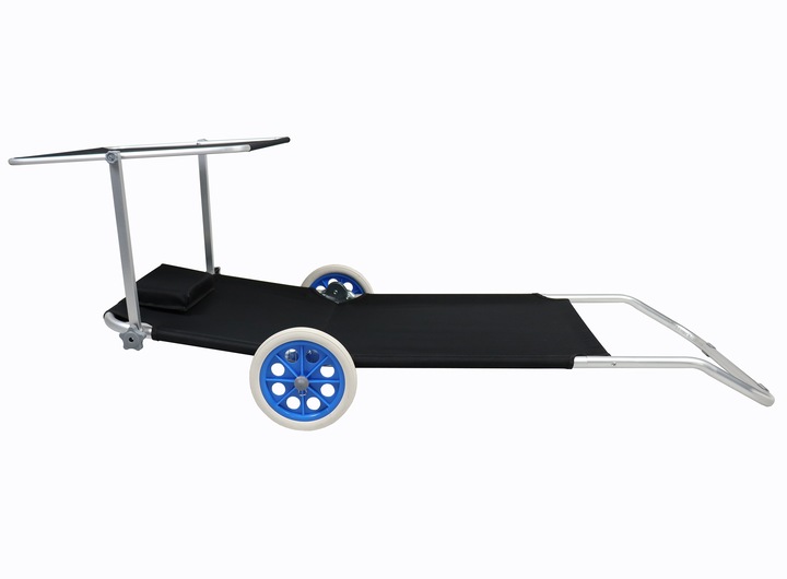 Productafbeelding VCM Ligstoel met wieltjes en zonnekap (165 cm)