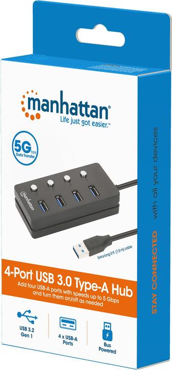 Produktbild Manhattan 4-Port USB 3.0 Typ-A Hub (USB-A, 4 Ports)