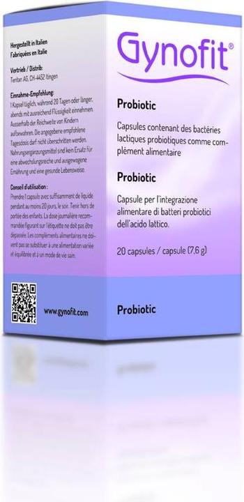 Nutritional values and ingredients Gynofit Probiotic (20 Piece, Capsules, 7.60 g)