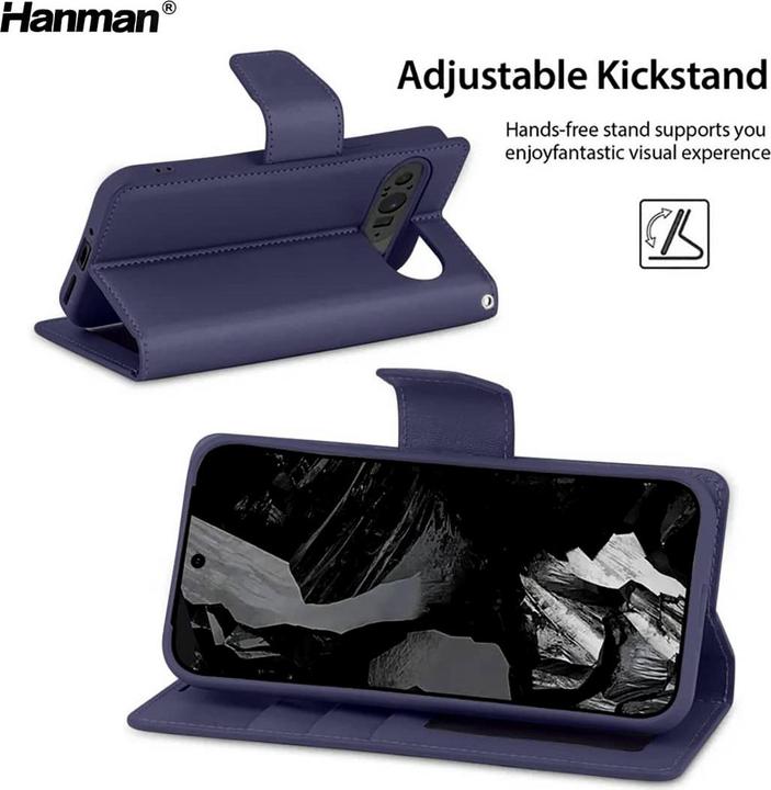 Image du produit Hanman Google Pixel 10 Pro XL - Mill Flip Case mit 3 Kartenfächern, blau (Google Pixel 10 Pro XL)