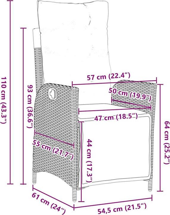 Produktbild vidaXL Garten Essgruppe (80 x 80 x 73 cm)