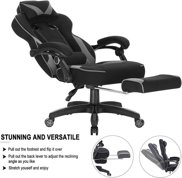 Immagine prodotto Woltu Sedia da gioco, Grigio, Tessuto