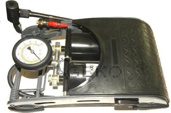 GEKO Zweikolben-Fusspumpe mit Manometer, 50x120mm