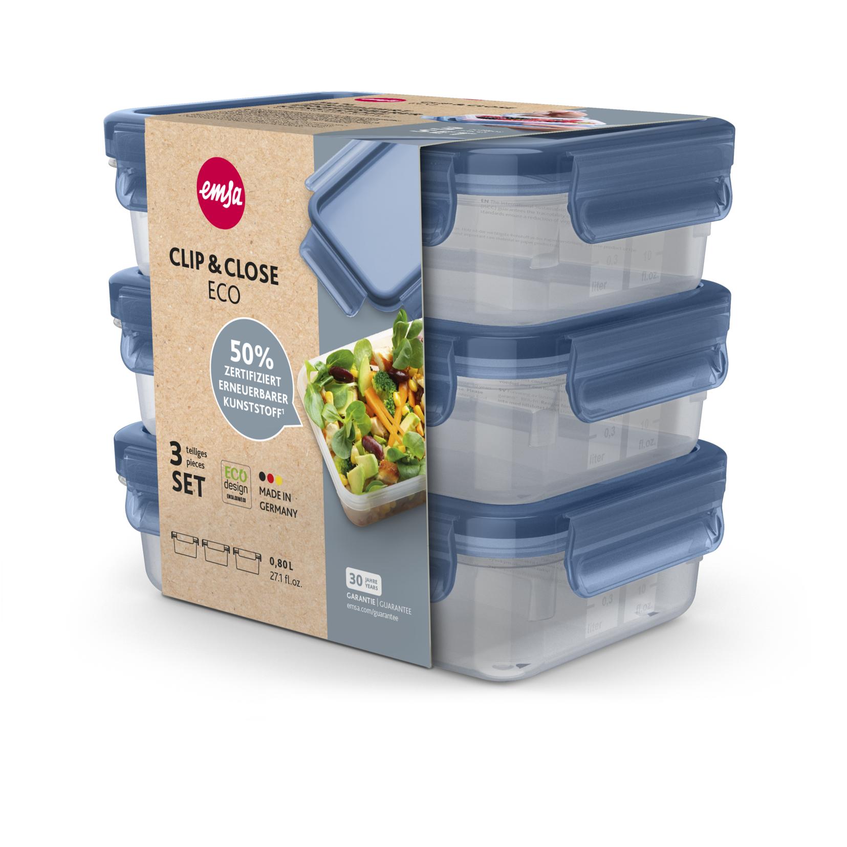 Thumbnail - Emsa Frischhalted.C&C Eco 0,8l 3er, Vorratsbehälter, Transparent