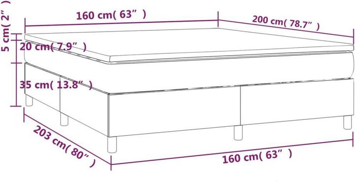 Image du produit vidaXL Boxspringbett (160 x 200 cm)