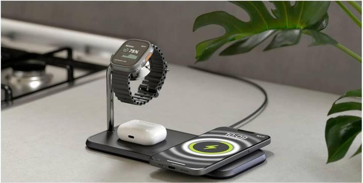 Image du produit Zens Dual+Watch Aluminium Chargeur magnétique sans fil noir (20 W)