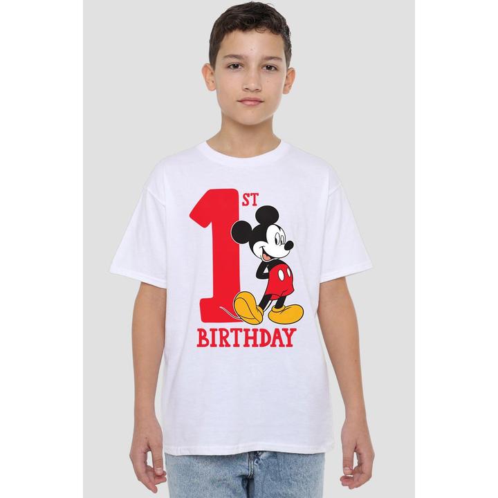 Actual product image Disney Childrens/Kids Mickey Mouse 1st Birthday T-Shirt (116)