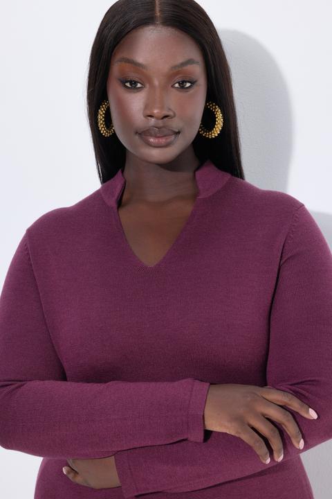 Actual product image Ulla Popken Pullover, Seidenmix, Kelchkragen, Langarm (54)