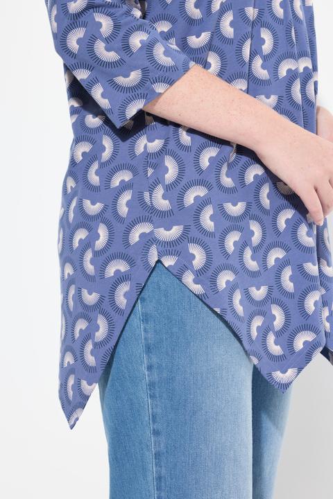 Immagine prodotto Ulla Popken Maglia dal taglio svasato in cotone biologico con scollo a V e maniche a 3/4 (50, 52)