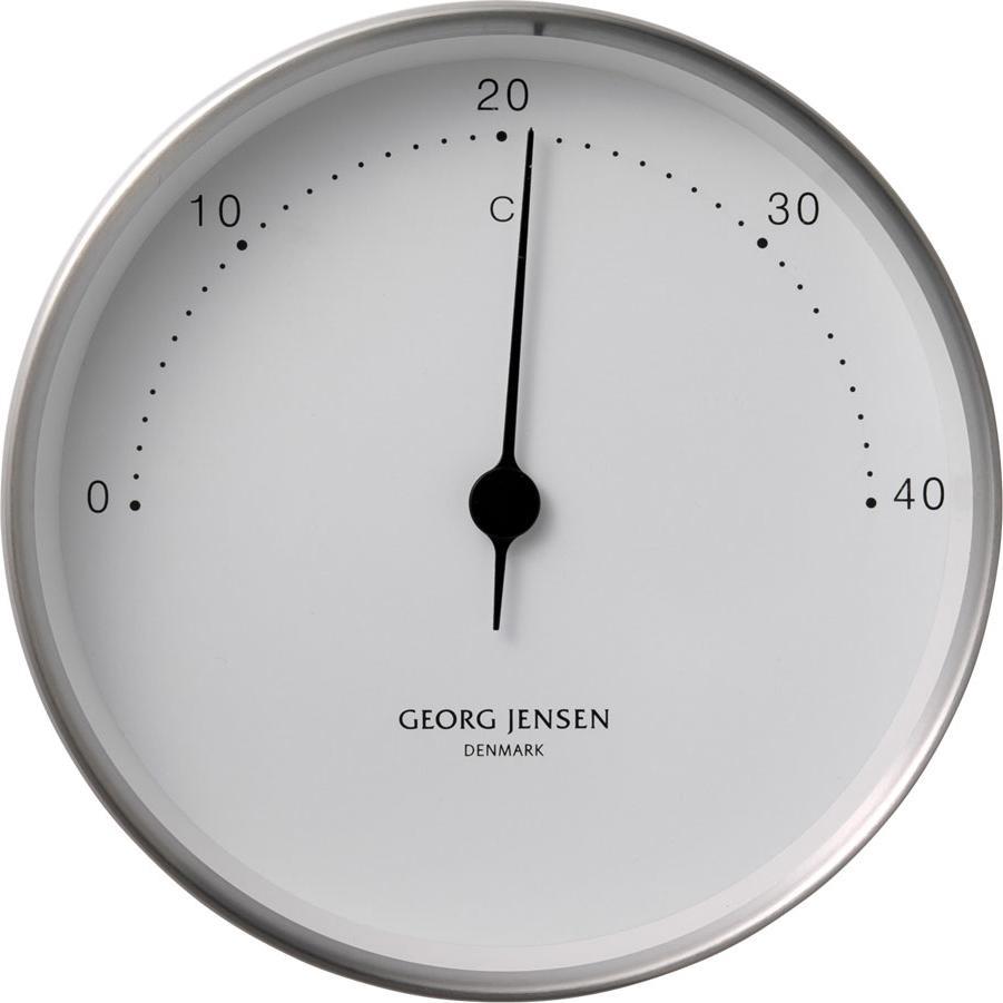 Georg Jensen KOPPEL Thermometer Edelstahls Ziffernblatt, Thermometer + Hygrometer, Silber