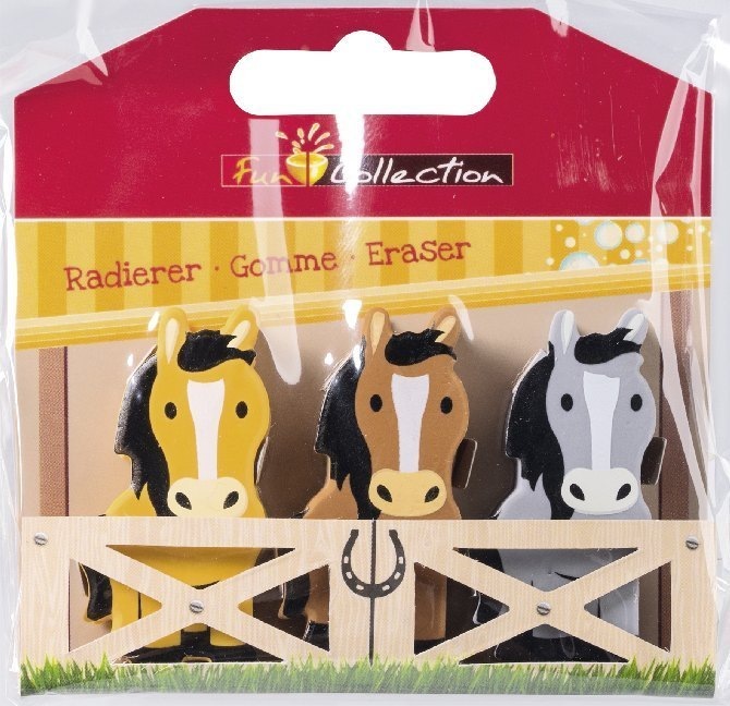 Actual product image 3 erasers Horses
