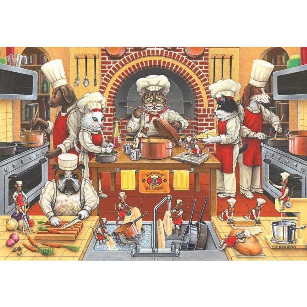 Thumbnail - Anatolian 3586 puzzle 500 pcs. Cats, Dogs in the Kitchen by Don Roth (500 Teile)