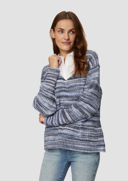 Actual product image S.Oliver Strickpullover Locker geschnittener Strickpullover in Streifen-Optik (36)