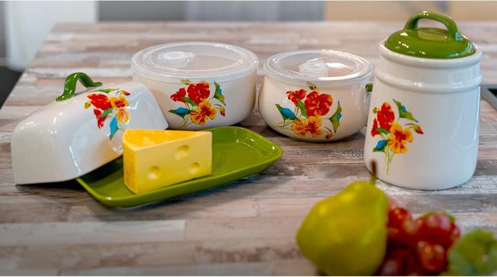 Produktbild neuetischkultur Mikrowellen Keramik Schüssel 900 ml Kapuzinerkresse (0.90 l)