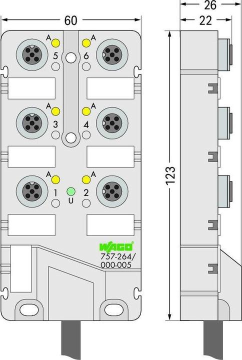 Produktbild Wago Sensor/Aktorbox passiv M12-Ver (Verteiler)