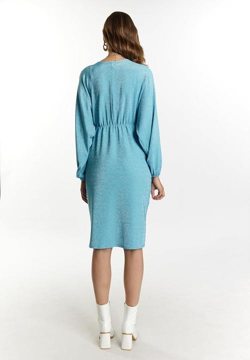 Image du produit Eucaly Robe de soirée brillante à taille élastique et drapée (M)