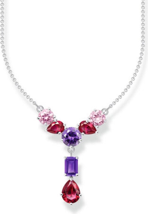 Produktbild Thomas Sabo Halskette im Y-Stil mit sieben bunten Steinen Silber (925er Silber, 40 - 45 cm)