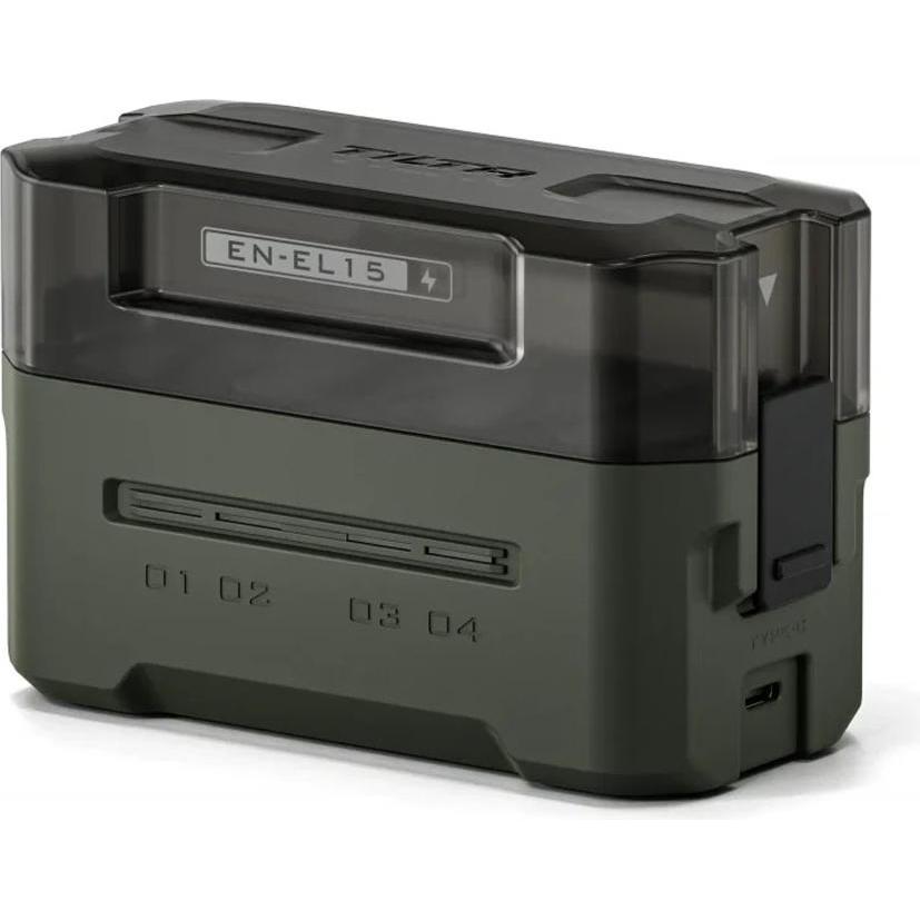 Tilta Portable Charging Station Kit for EN-EL15C (Caricabatterie per fotocamere, Batteria della fotocamera), Alimentatore fotocamera, Verde